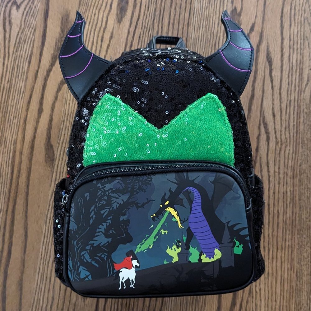 NWT Disney Villains Loungefly mini backpack - Sleeping Beauty Maleficent Sequin